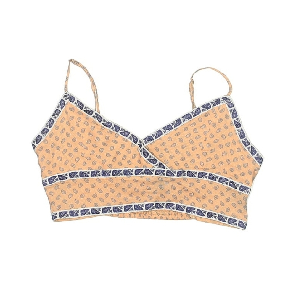 Urban Outfitters Peach and Navy Wrap Crop Top